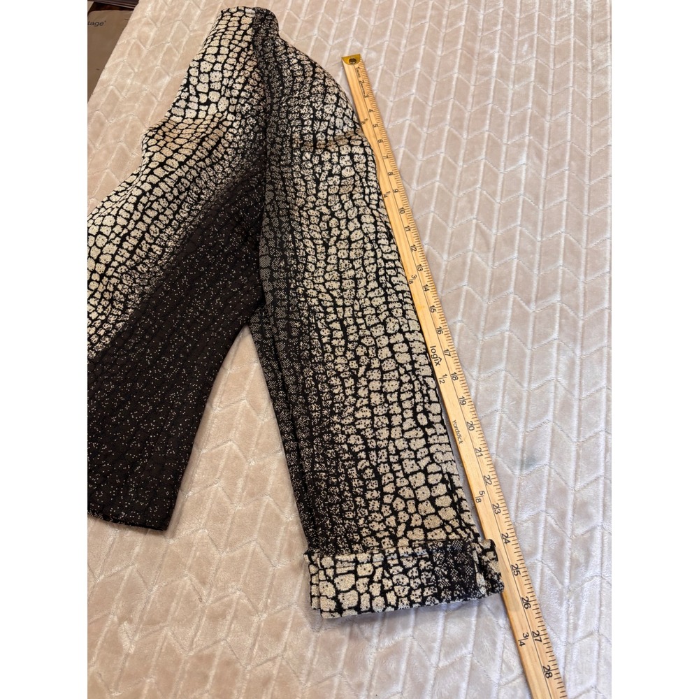 St. John Black Gold Metallic Crocodile Animal Print Zip Up Jacket Blazer Size 6 - Picture 11 of 13